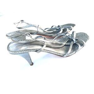 Loft Loft Womens Shoes Heels Sandals Strappy Silver casual Size 7 M